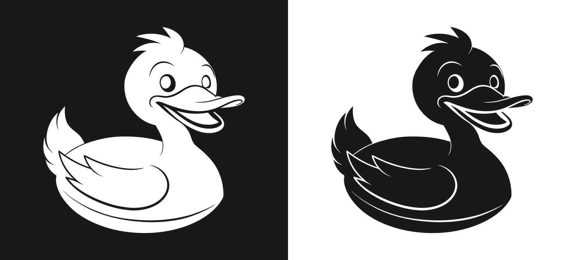 Creative Cartoon Duck Silhouette Design Clipart vector