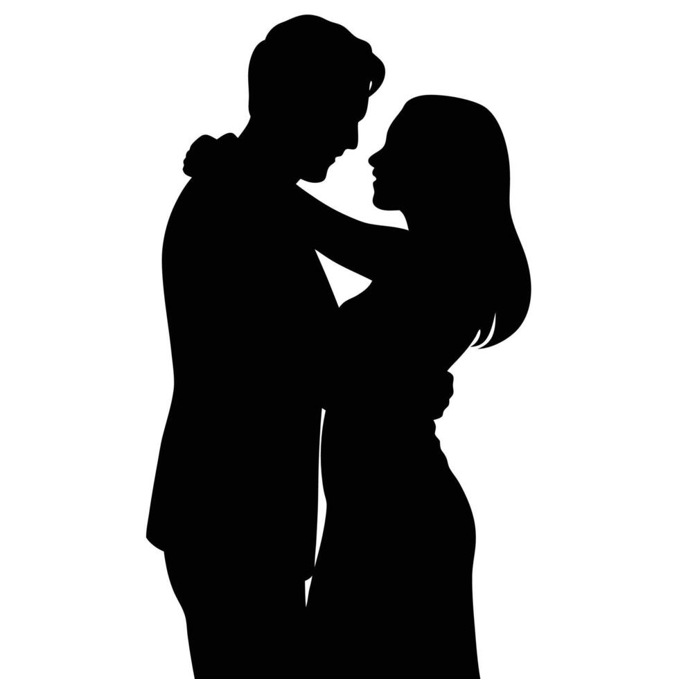 The outline of an affectionate couple vector