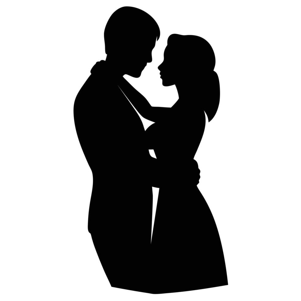 The profile of a devoted couple vector