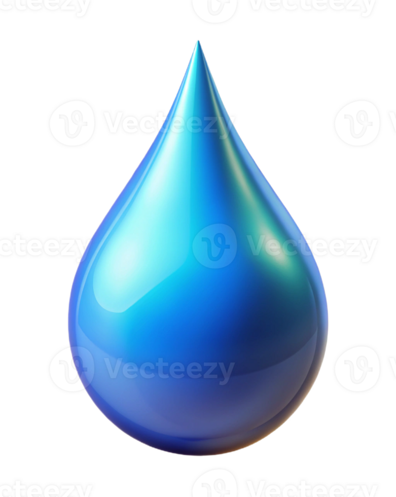 Drop of liquid vibrant color drop 3D Icon on transparent background png