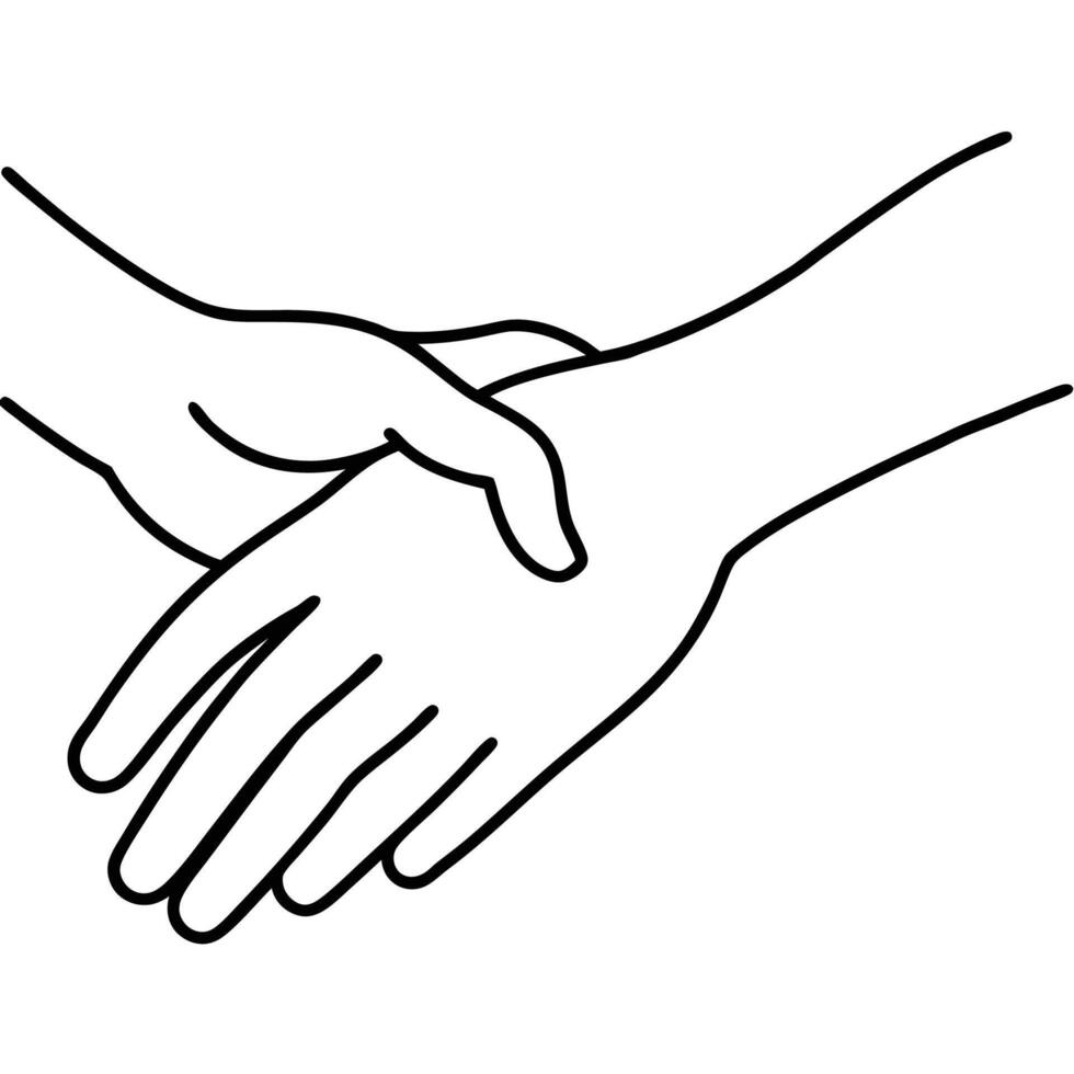 Gentle Illustration of Holding Hands Art vector