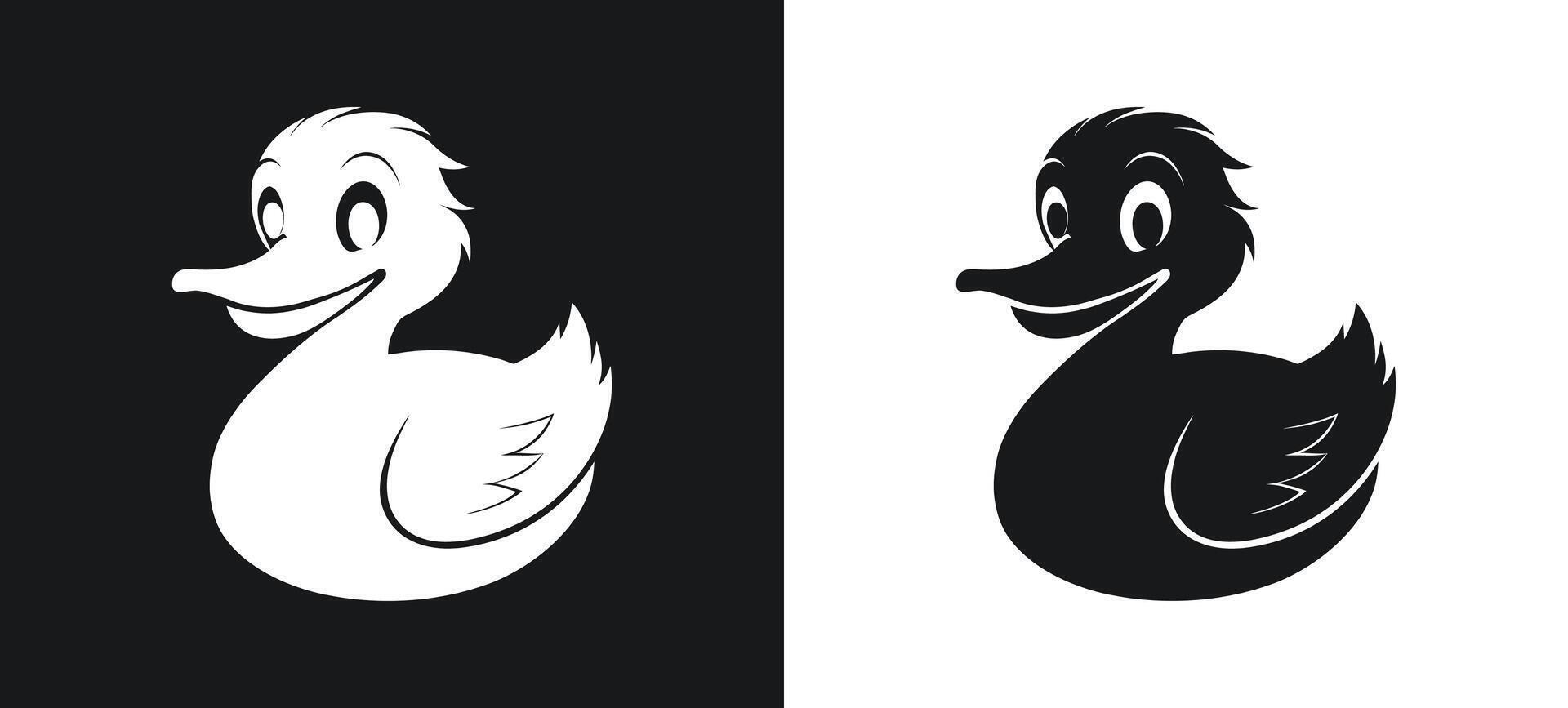 Decorative Duck Silhouette Clipart for Art vector