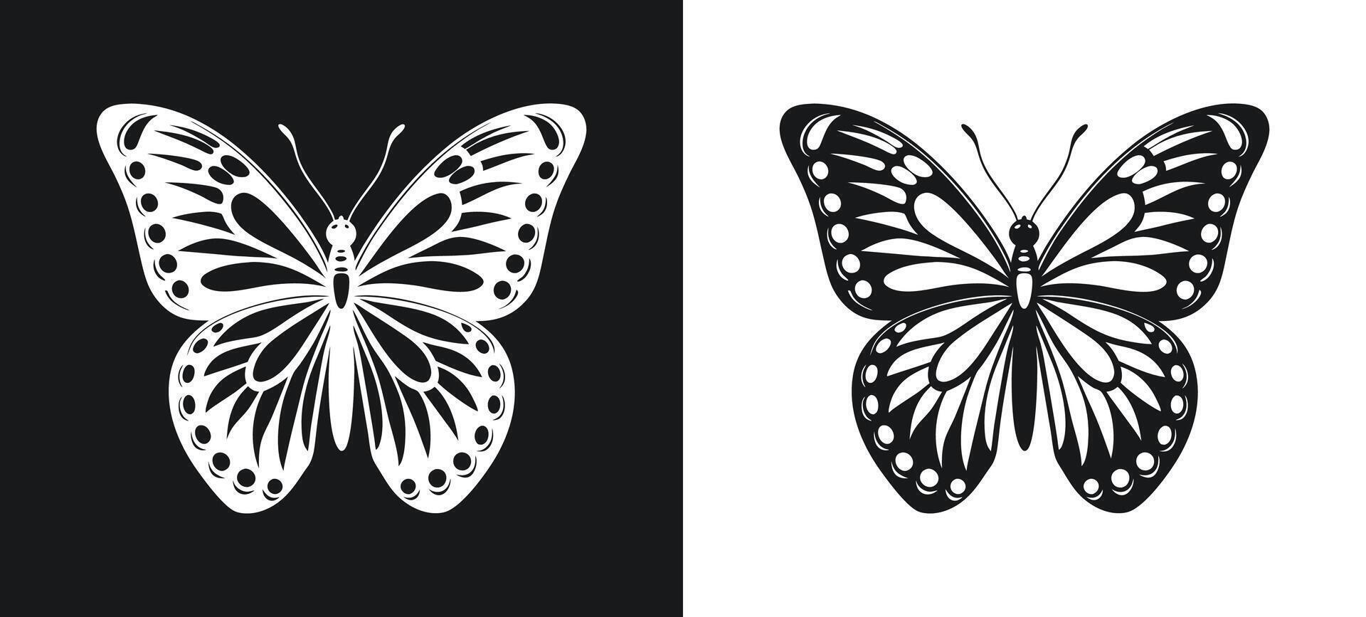 Monarch Butterfly with Orange and Black Wings vector