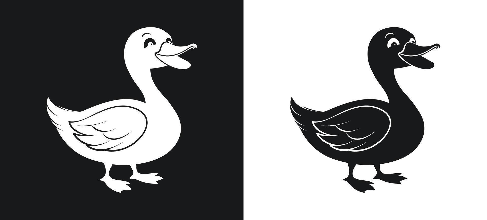 Creative Duck Silhouette Clipart for Artworks vector
