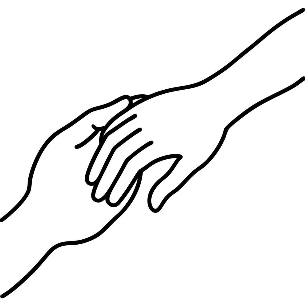 Illustration of Gently Holding Hands vector