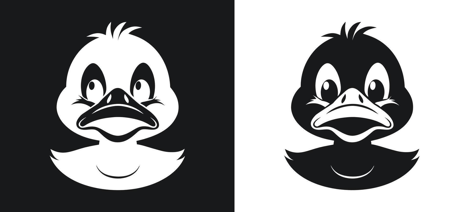 Sad Crying Duck Silhouette with Water Reflection vector