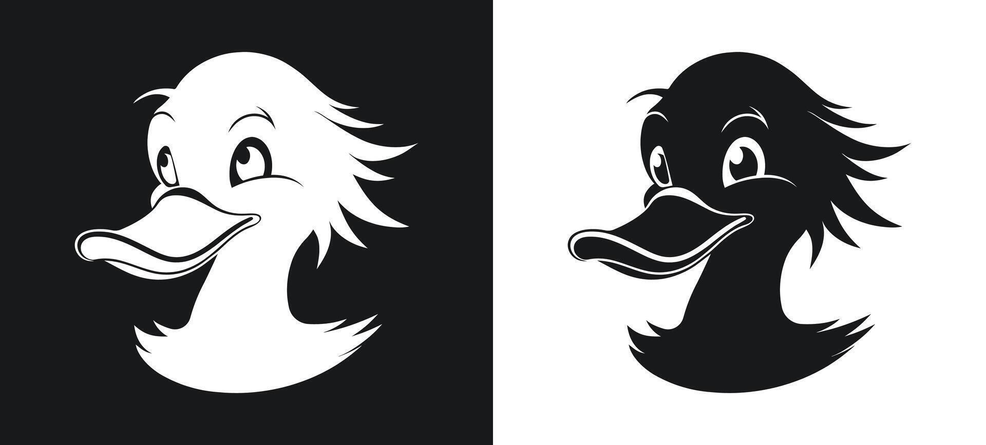 Crying Duck Silhouette in a Peaceful Nature vector