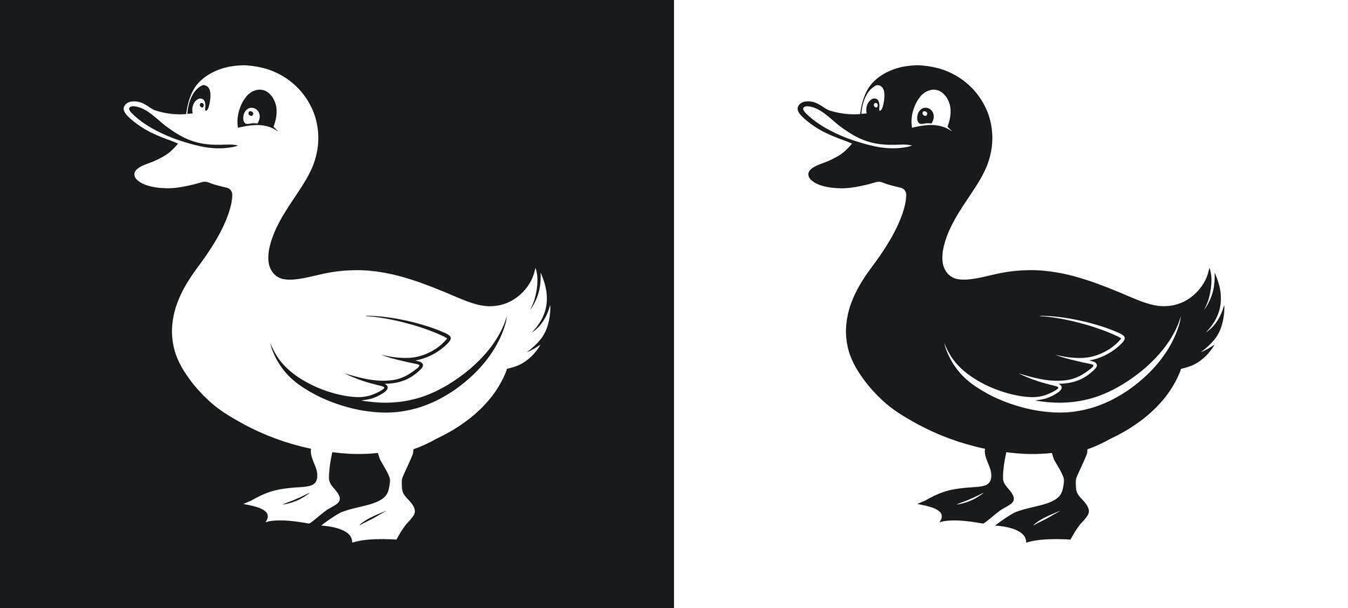 Dynamic Duck Silhouette Clipart for Projects vector