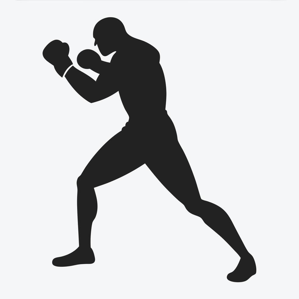 Silhouette of a boxer on a white background vector