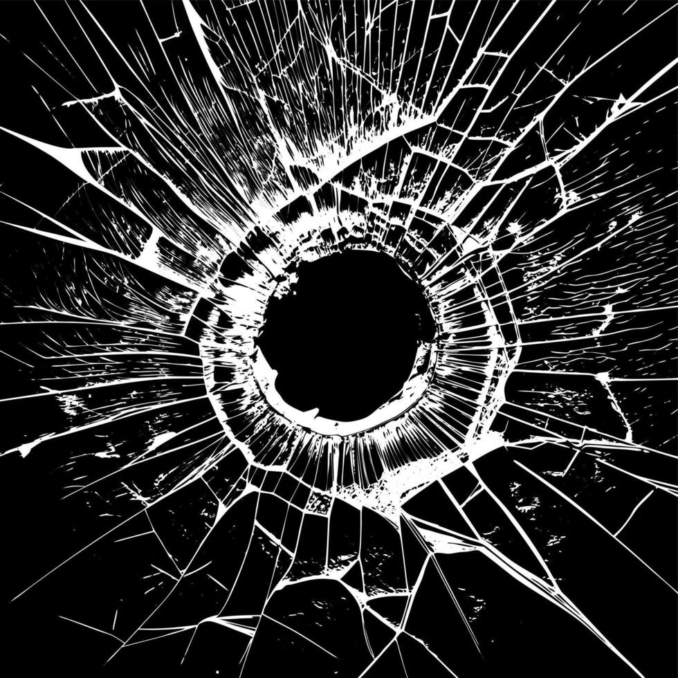 Cracked Glass with Radial Fractures and Central Hole vector