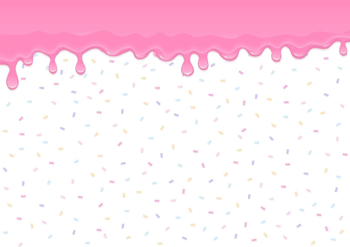 Strawberry sauce and sugar sprinkles background vector