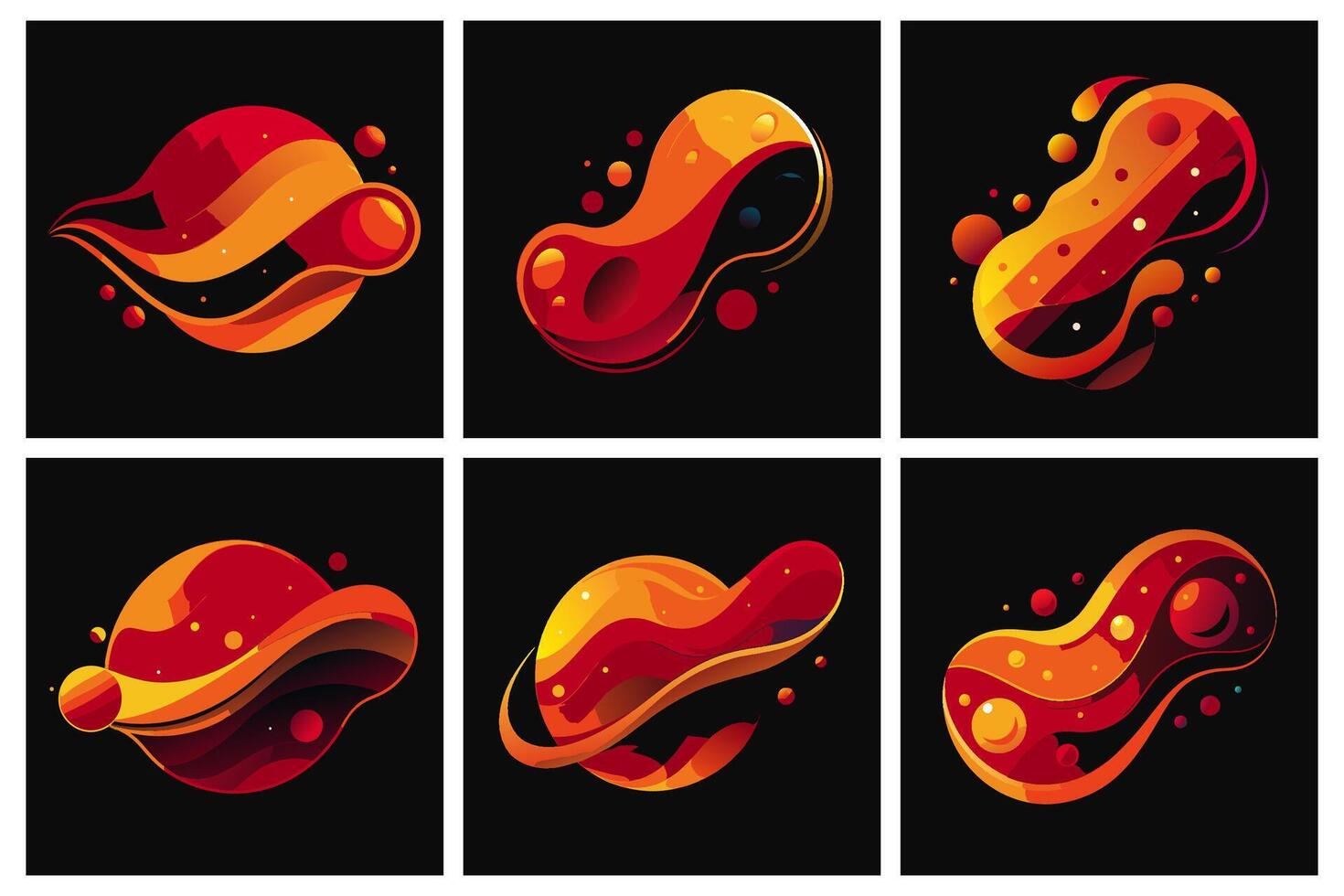 Dynamic modern design featuring fluid, organic amoeba blob and abstract elements vector