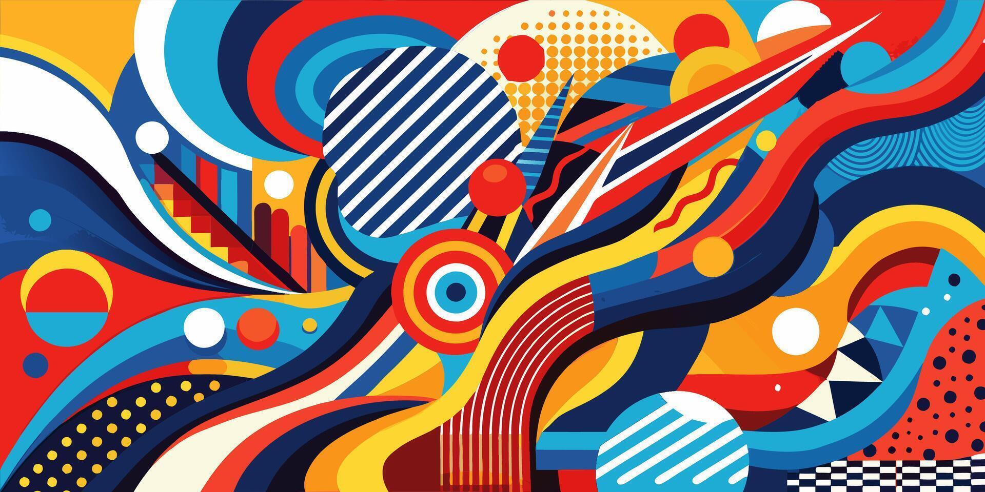 Abstract bird illustration with dynamic lines and bold patterns vector