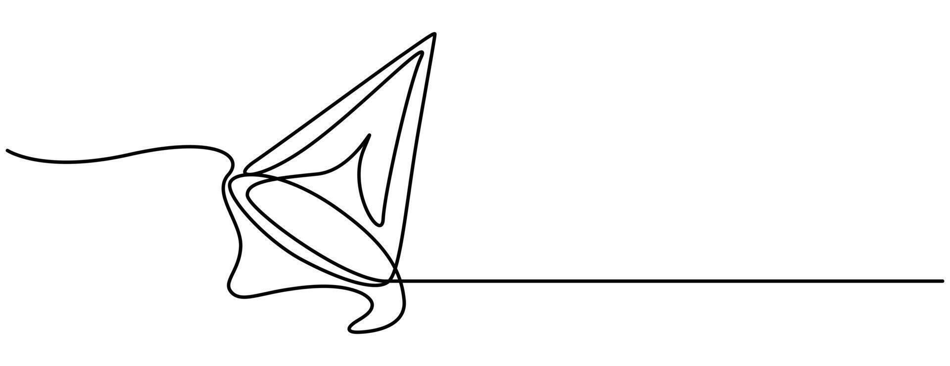 One line party hat Happy Birthday continuous outline isolated illustration for birthday vector