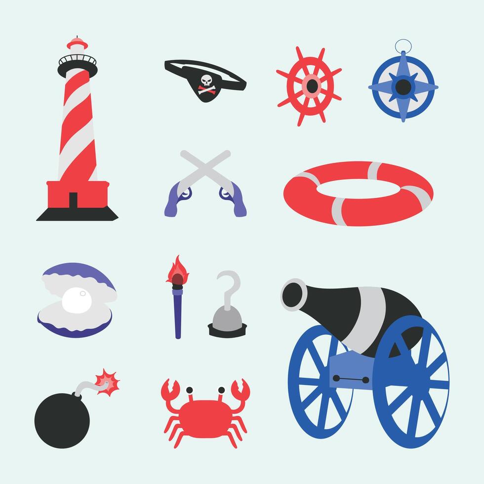 Marine and Nautical Illustration Pack vector
