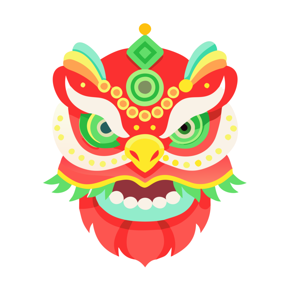 Vibrant dragon dance performance cultural festival digital artwork colorful environment front view traditional celebration png