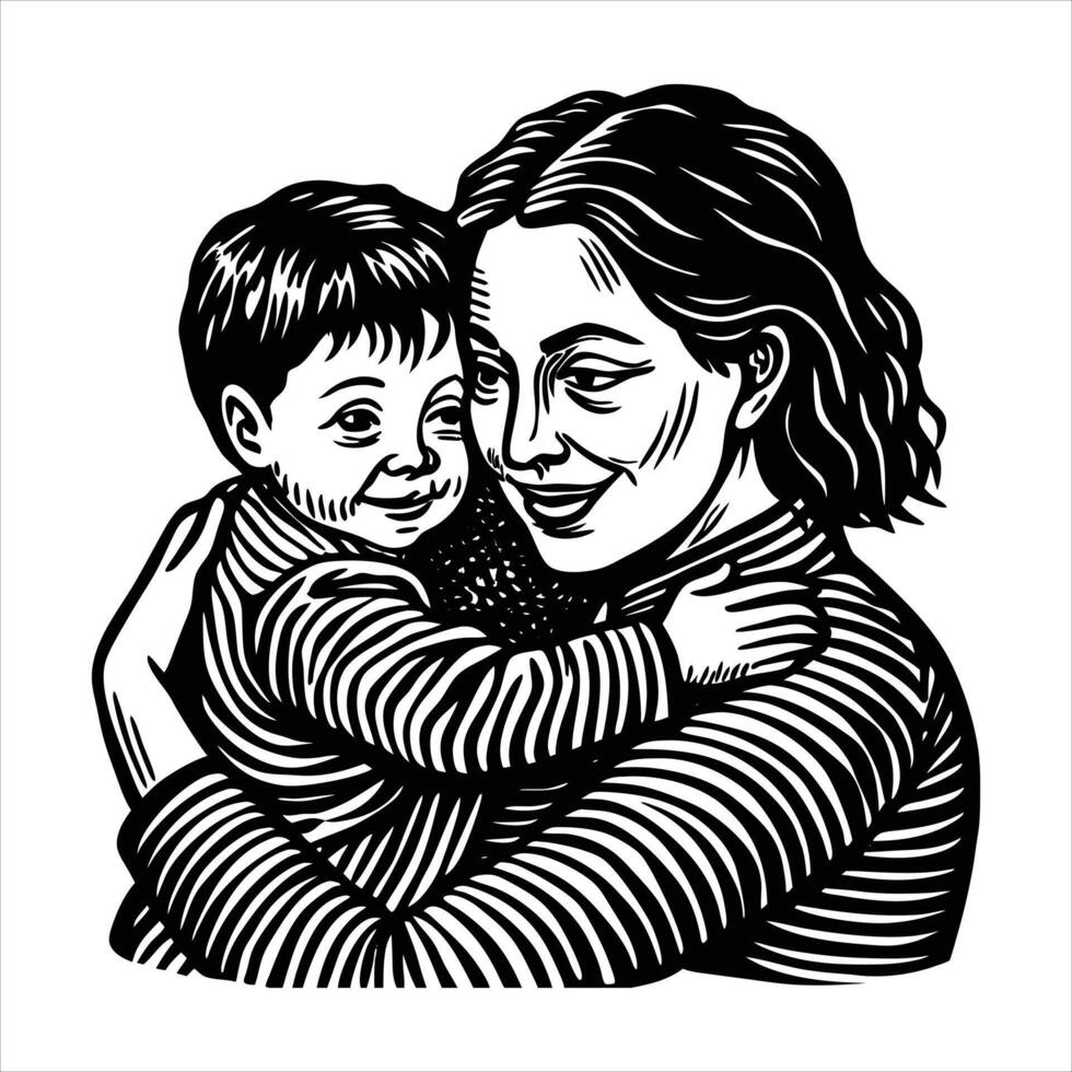 Mother Hugging Child vector