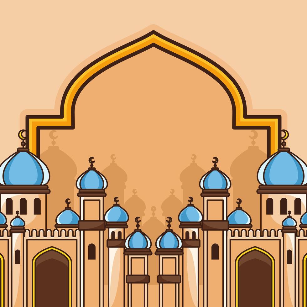 Simple Mosque Illustration Template for Ramadan vector