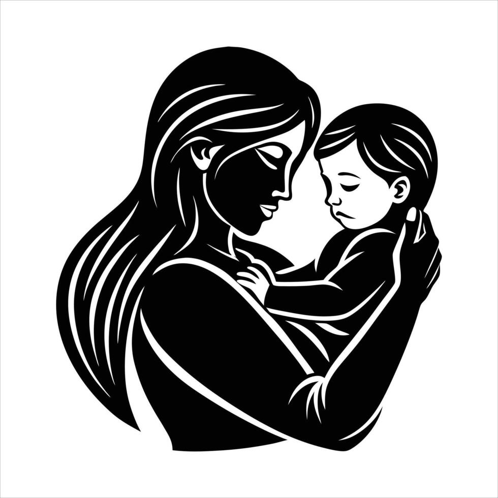 Kissing Mom Baby vector