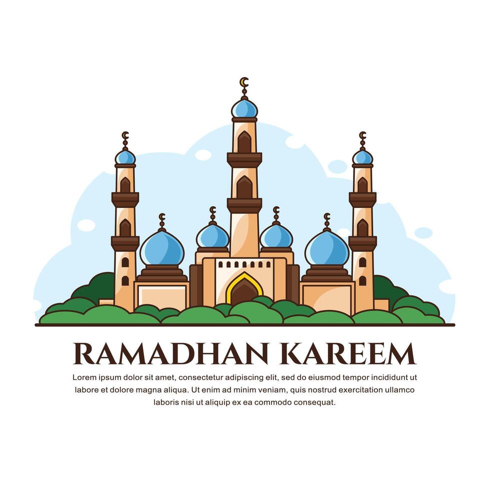 Ramadan Kareem - Themed Mosque Design Template vector