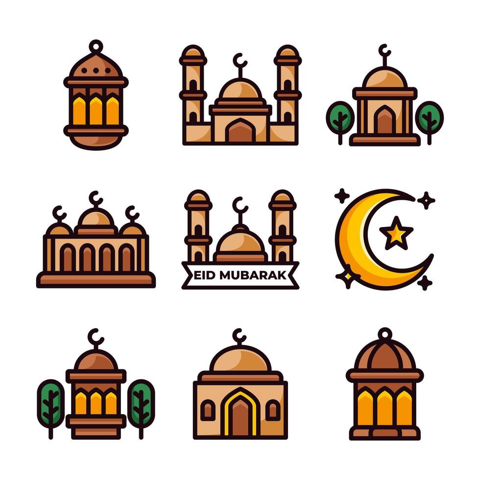Modern and Creative Ramadan Label Design vector