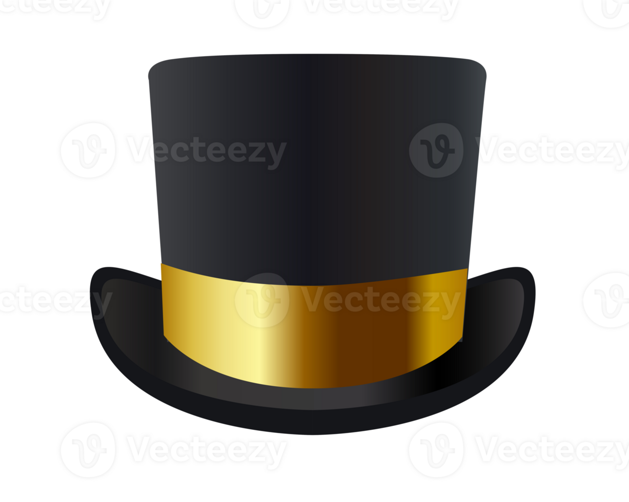 Isolated black top gentleman retro elegant hat icon png