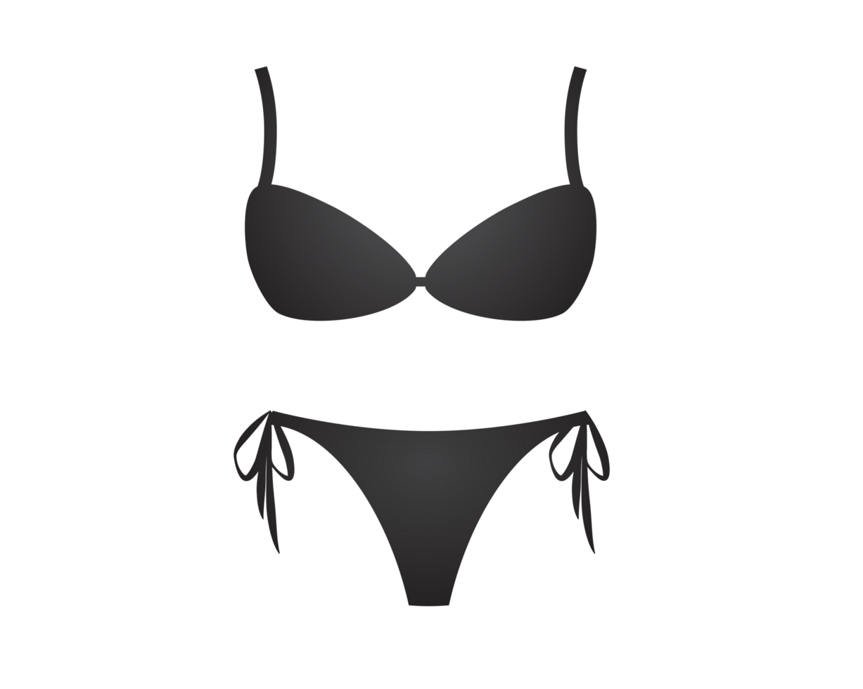 Black two piece female swimsuit bikini icon png