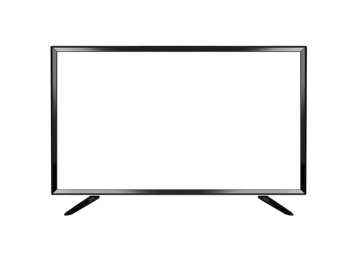 isolated OLED flat smart black borderless TV mock-up on transparent png