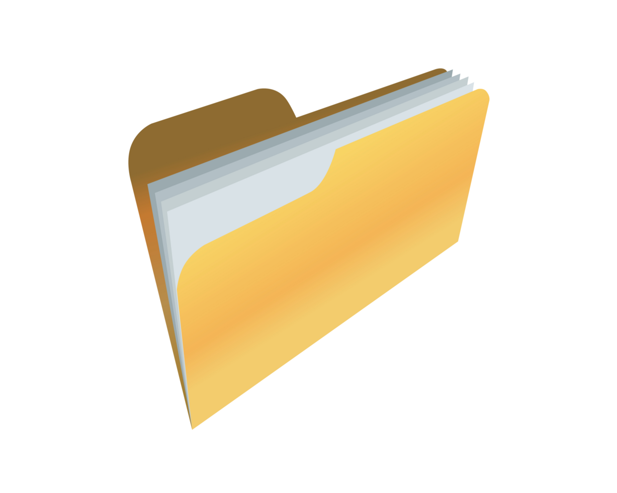 Yellow computer file folder icon with document png
