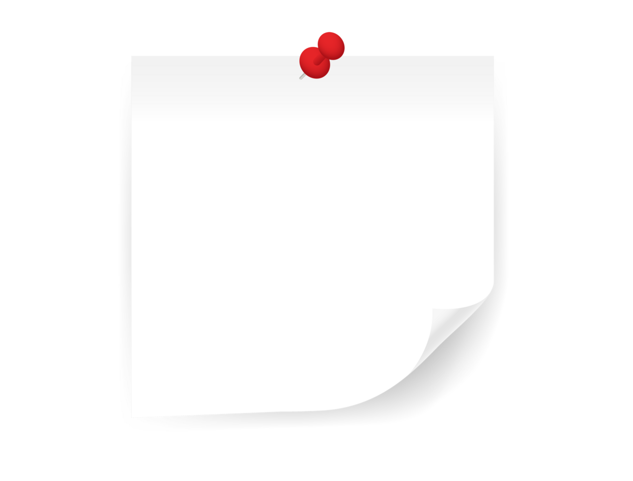 Blank white memo notepad paper with shadow png