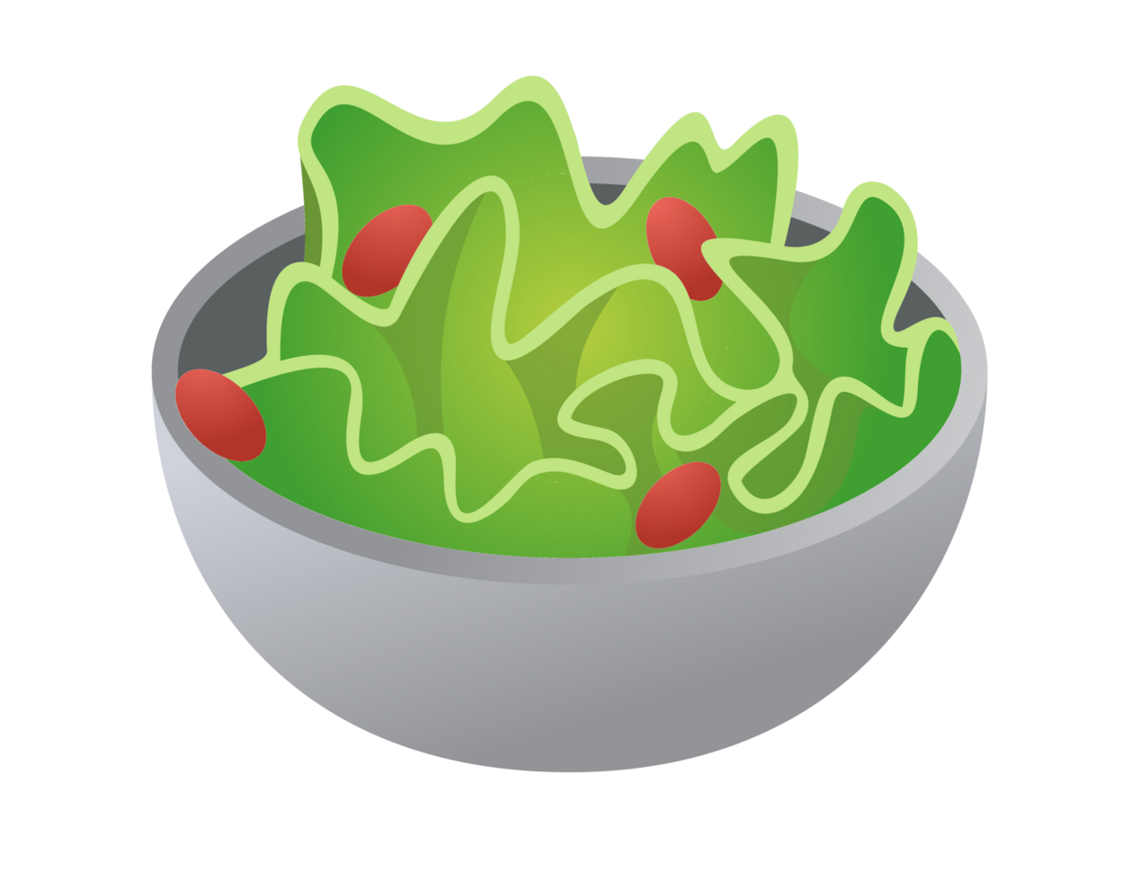 Green fresh salad food icon with red tomato for vegetarian meal png