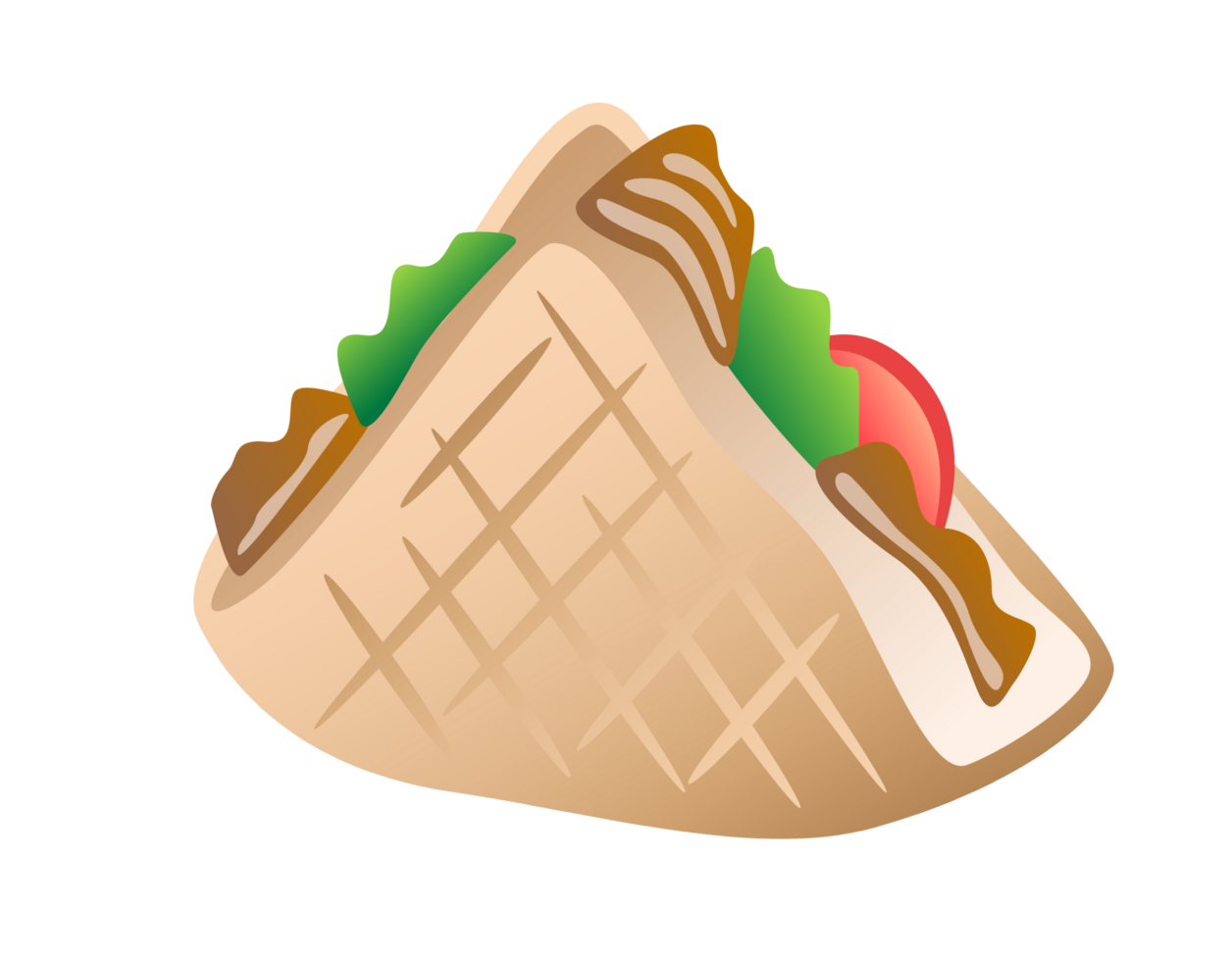 Isolated gradient doner Kebab icon for food menu png