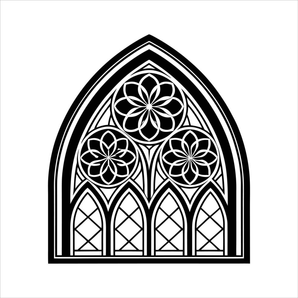 Gothic Lancet Window vector