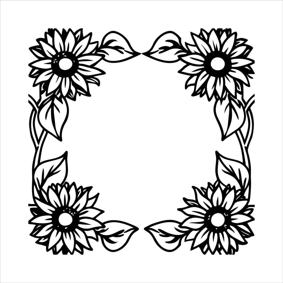 Sunflower Border Images vector