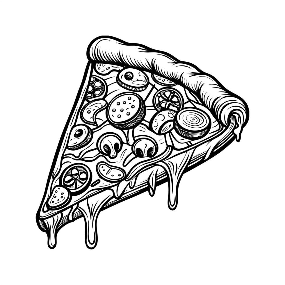 Mushroom Pizza with Fresh vector