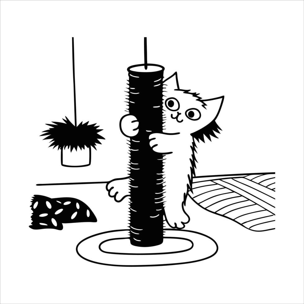 Cat Climbing Up stock vector