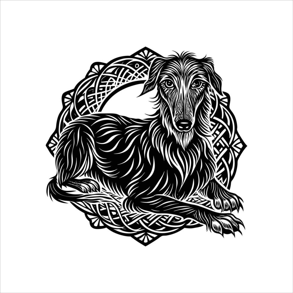 Irish Wolfhound Dog Lyning vector
