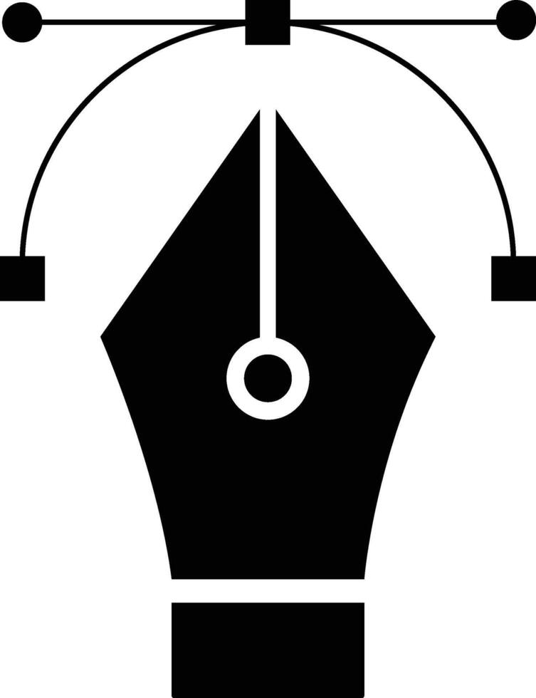 Pen tool cursor silhouette. vector