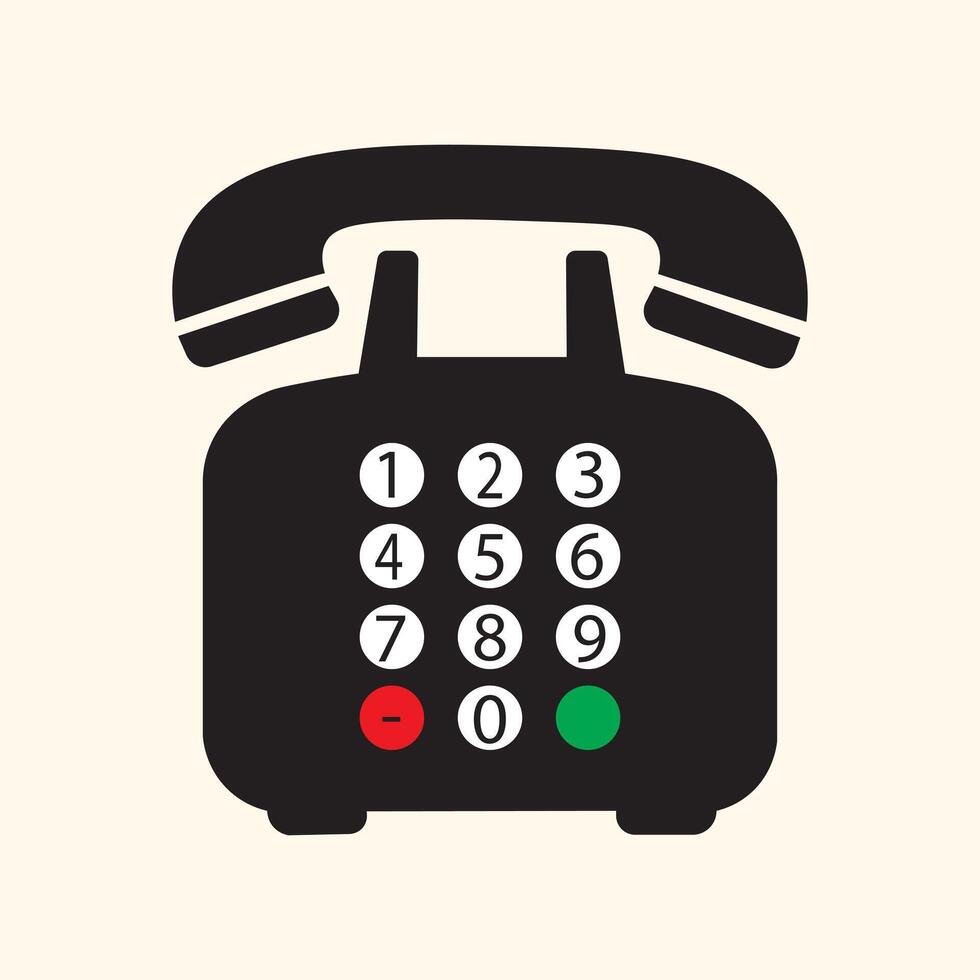 Classic rotary telephone icon . Old telephone icon flat style design. vector