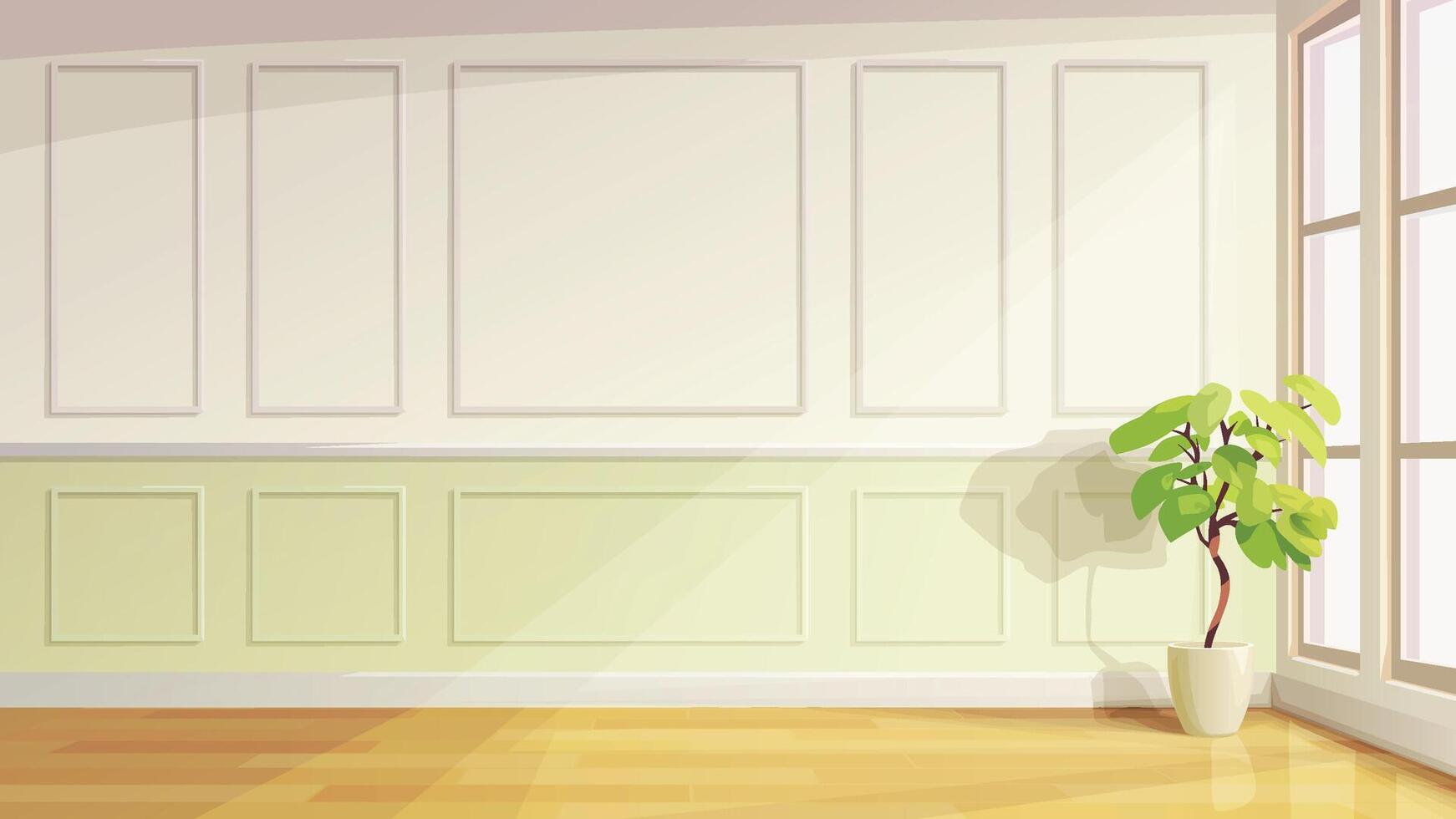 an interior modern classic room sunny day vector