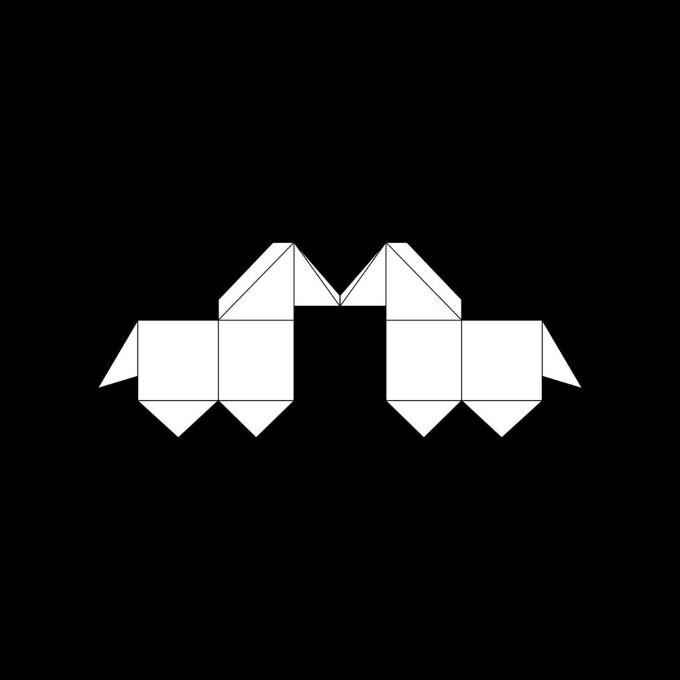 Pair Horse Shape Inspired by Origami Form, can use for Logo, Pictogram, Animal Figure, Website, Apps, or Graphic Design Element vector