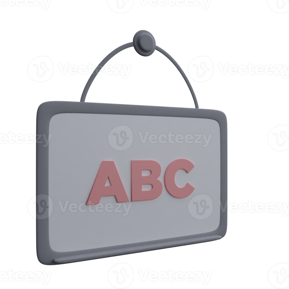 School Whiteboard 3d png