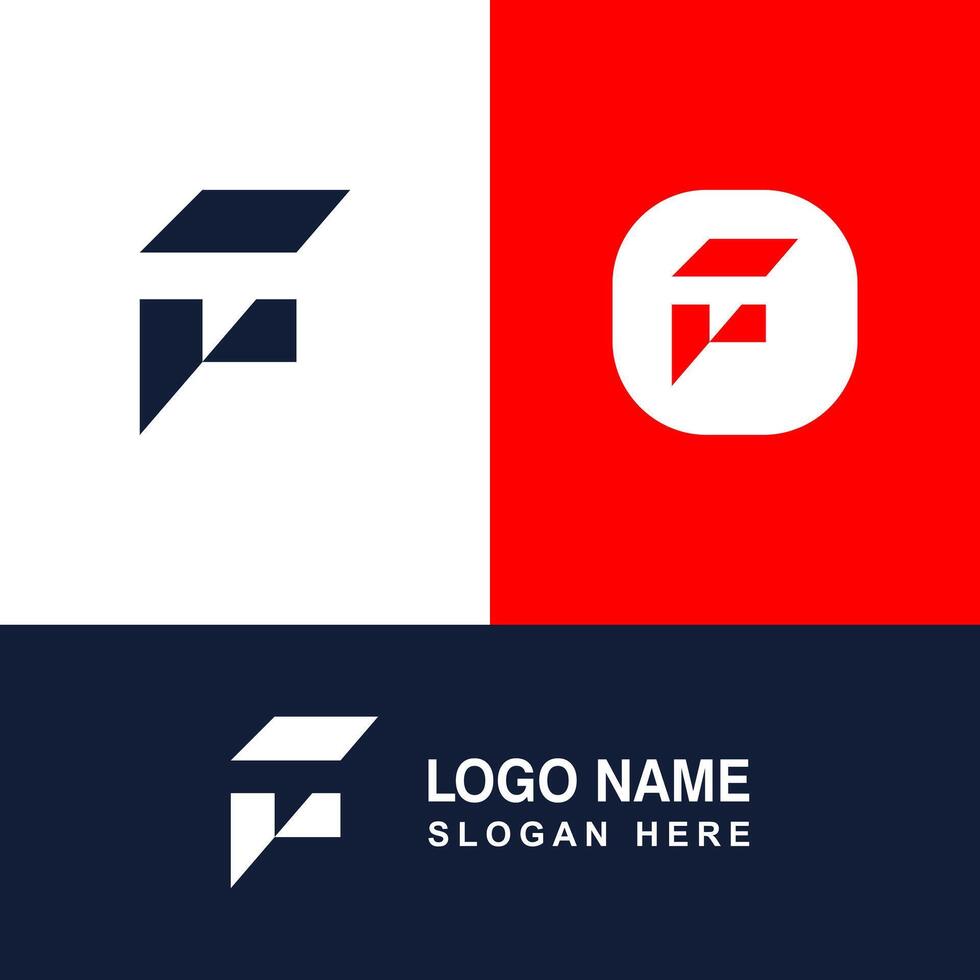 Modern F shape logo, Illustration and Creative letter. vector