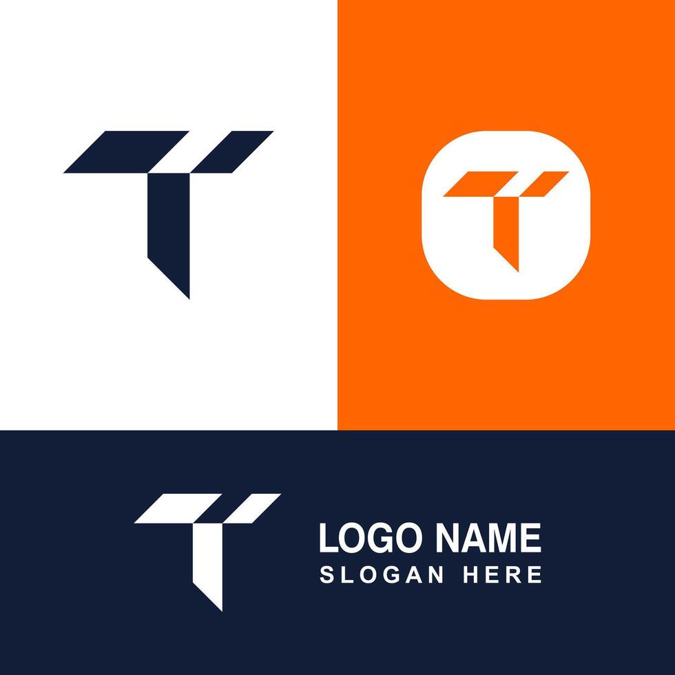 T shape logo for business sign, Modern and Creative Letter. vector