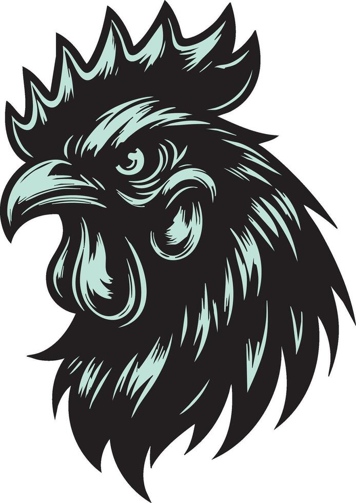 Chicken in Attack Mode with Menacing Gaze vector