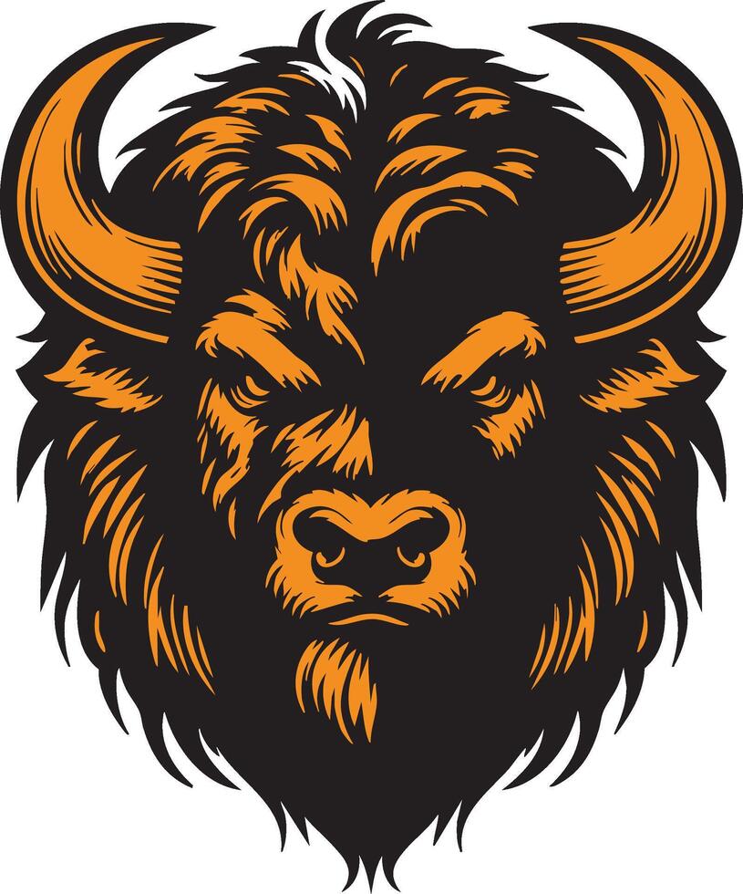 Hostile Bison Ready to Charge vector