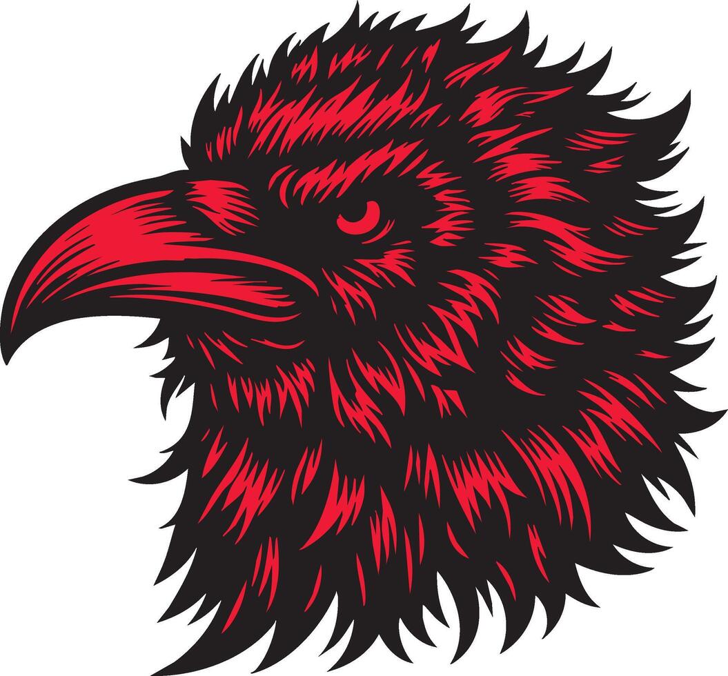 Angry Crow Depiction Highlighting Aggressive Expression vector
