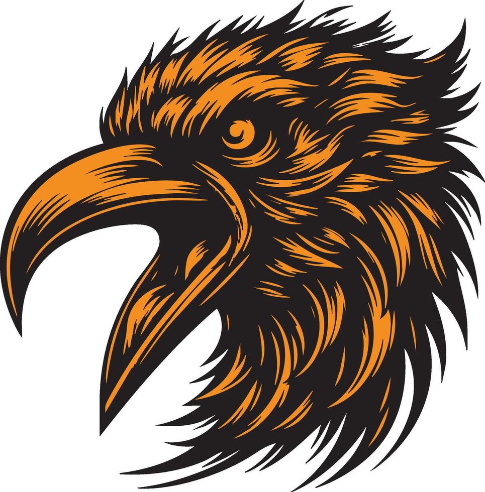 Aggressive Bird Artwork Featuring a Ferocious Crow vector