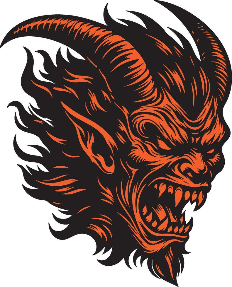 Scary Devil Artwork with a Powerful Presence vector