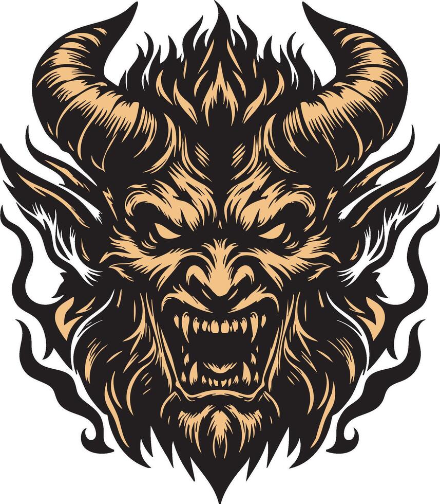 Demonic Character Design with Bold and Fearsome Details vector